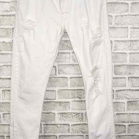 RE/DONE x LEVI'S Straight Skinny Denim Jeans white Distressed Rip Size 29 - Picture 10 of 16